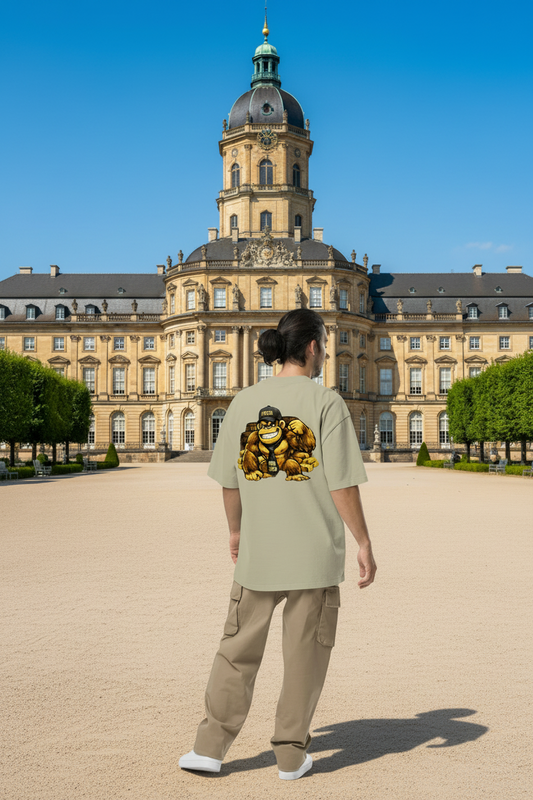 Money Monkey Oversized T-Shirt - Verwaschener Look 100% Baumwolle - Sportswear Iron Monkey 23