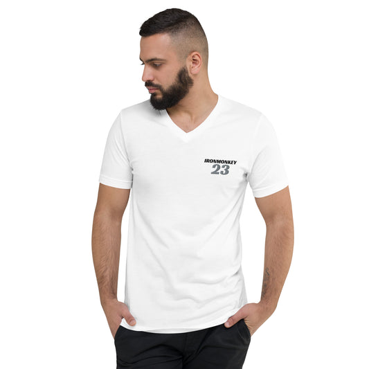 Kurzärmeliges Unisex-T-Shirt mit V-Ausschnitt - Sportswear Iron Monkey 23