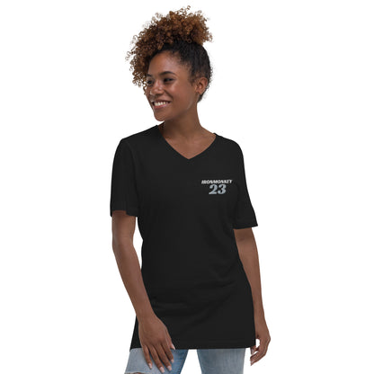 Kurzärmeliges Unisex-T-Shirt mit V-Ausschnitt - Sportswear Iron Monkey 23