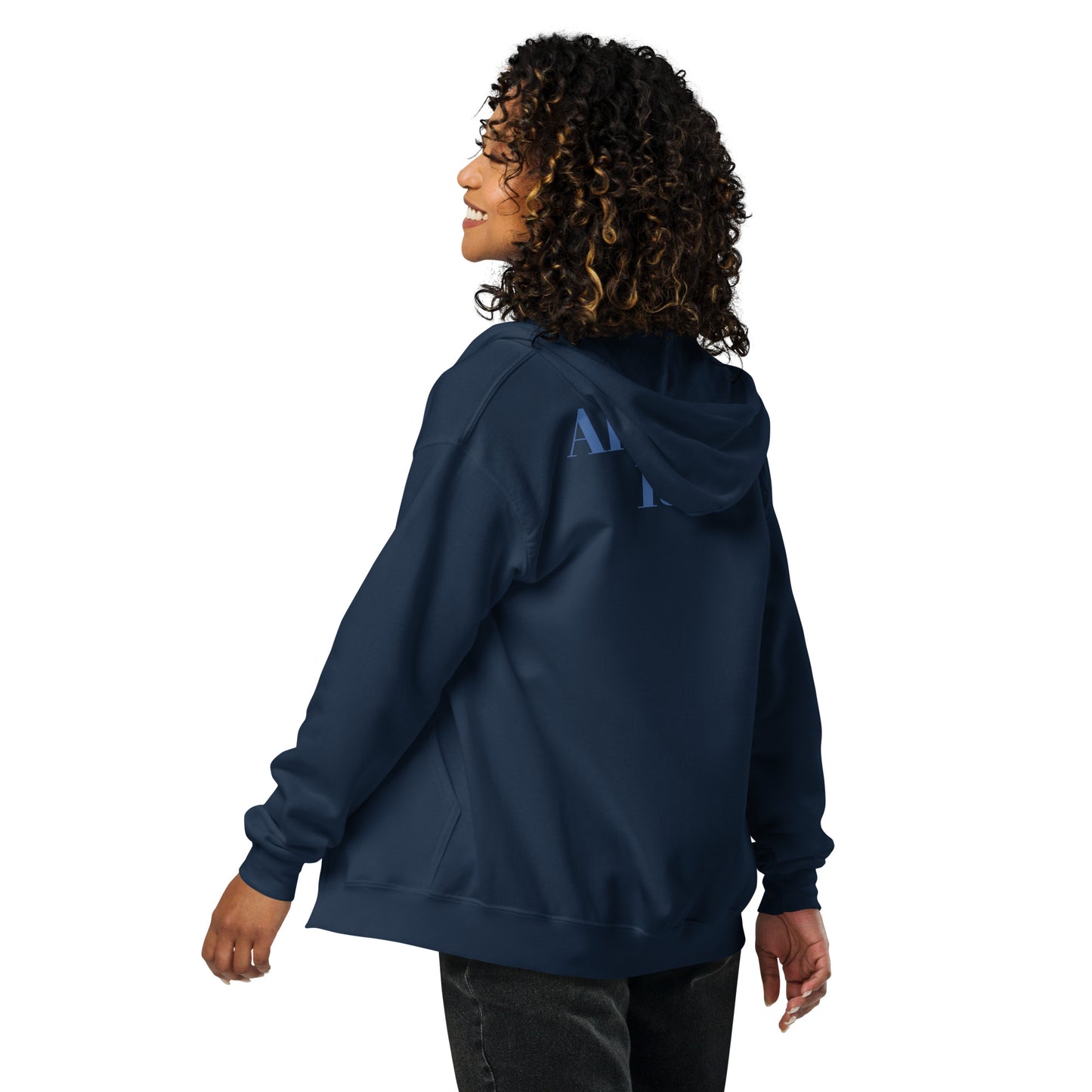 Unisex Navy Zip-Hoodie von Sportswear Iron Monkey 23 mit Fanclub Alte Dame 1892 Logo, bequemer Heavy-Blend Stoff