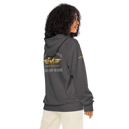Unisex Bio-Hoodie von Sportswear Iron Monkey 23, nachhaltiger Midweight Hoodie, anthrazit, Rückenansicht mit Drummer-Design
