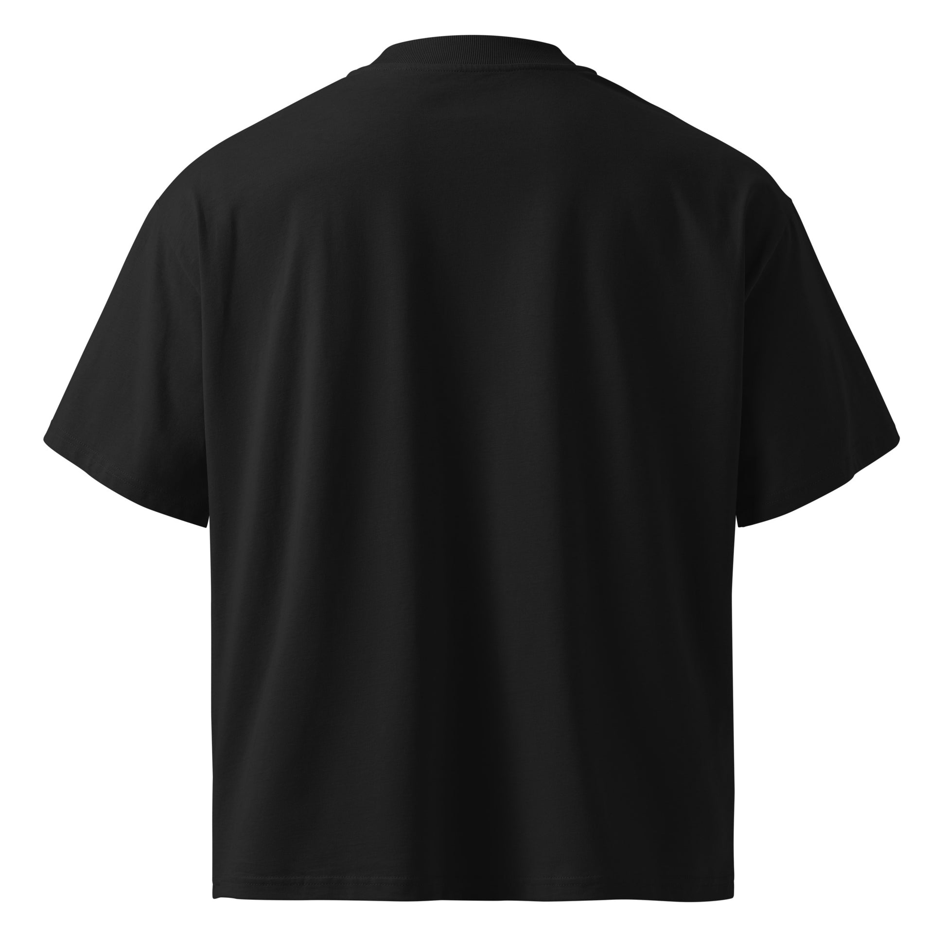 Schwarzes oversized Bio-T-Shirt für Unisex von Sportswear Iron Monkey 23 mit weitem Kragen, Rückenansicht