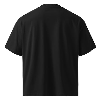 Schwarzes oversized Bio-T-Shirt für Unisex von Sportswear Iron Monkey 23 mit weitem Kragen, Rückenansicht
