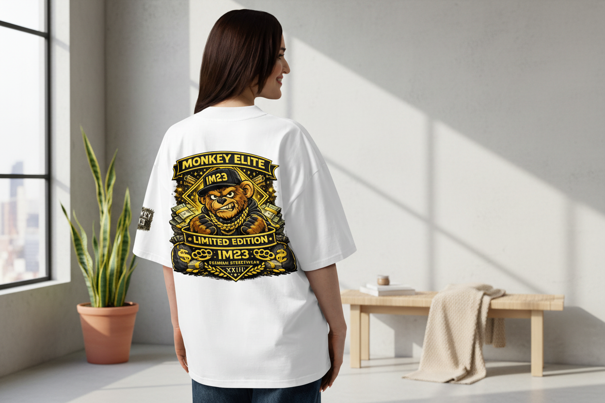 Oversized Bio-T-Shirt Unisex | Breiter Kragen | Nachhaltige Baumwolle - Sportswear Iron Monkey 23