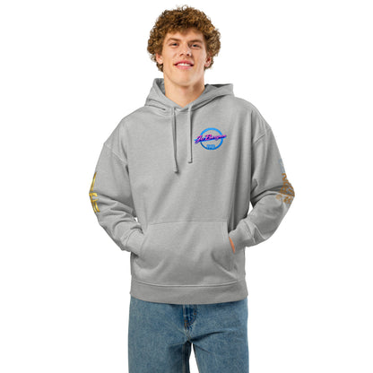 Unisex Bio-Hoodie von Sportswear Iron Monkey 23, locker geschnitten, heather-grau, nachhaltiges Bio-Material, entspannter Stil