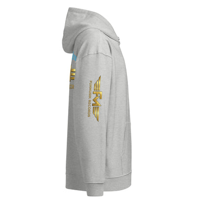 Lockerer Bio-Hoodie für Unisex, Sportswear Iron Monkey 23, in heather-grau, aus nachhaltigem Bio-Material, entspanntes Design.