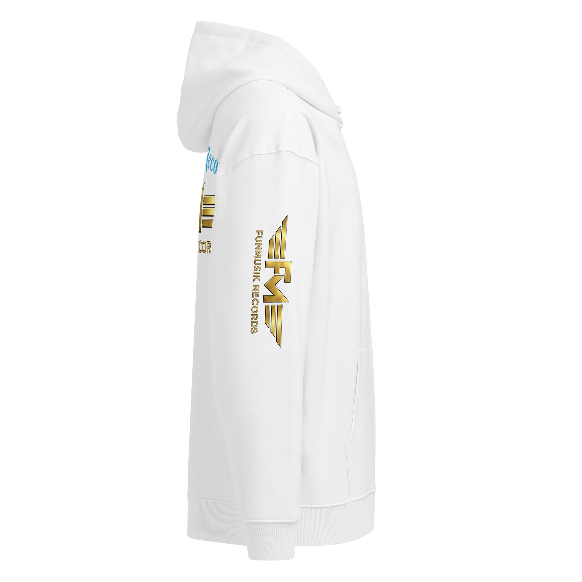 Weißer Unisex Bio-Hoodie von FMR × Jo Bergen, lockeres Oversized-Design, nachhaltige Sportbekleidung, Sportswear Iron Monkey 23