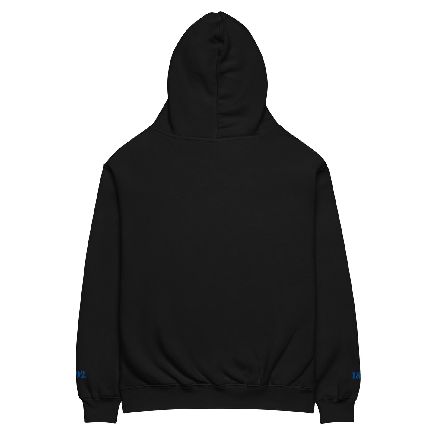 Schwarzer Unisex-Hoodie von Sportswear Iron Monkey 23 mit weitem, entspanntem Schnitt, Rückenansicht