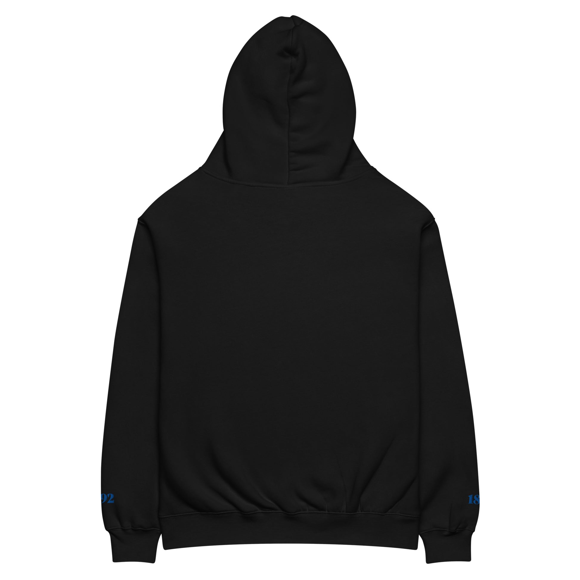 Schwarzer Unisex-Hoodie von Sportswear Iron Monkey 23 mit weitem, entspanntem Schnitt, Rückenansicht