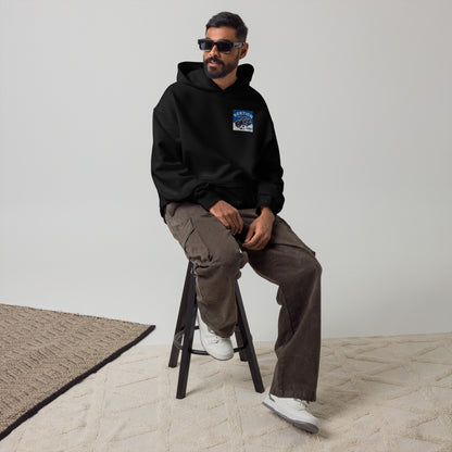 Schwarze Unisex-Hoodie von Sportswear Iron Monkey 23, entspannte Passform, Vorderseite sichtbar, bequemer Freizeitlook
