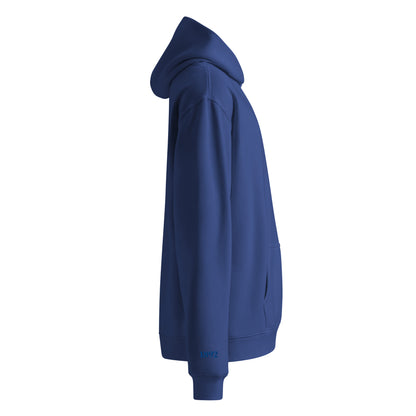 Unisex-relax-Hoodie von Sportswear Iron Monkey 23 in Kobaltblau, oversized, bequemes Design, rechte Seite, kuscheliger Materialmix